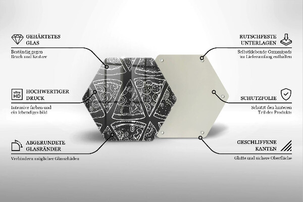 Deska szklana do kuchni Ilustracja pizza