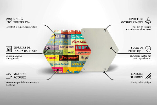 Deska szklana do kuchni Napisy Smacznego języki
