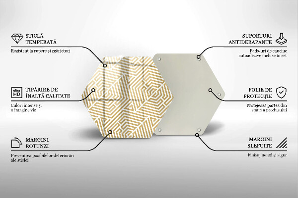 Deska szklana do kuchni Geometryczne linie