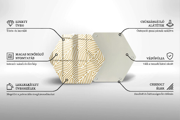 Deska szklana do kuchni Geometryczne linie
