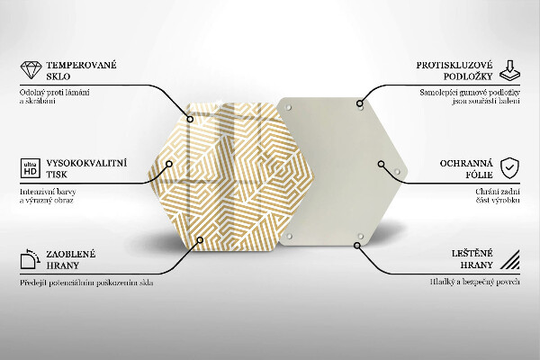 Deska szklana do kuchni Geometryczne linie