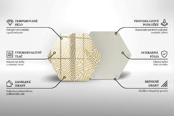 Deska szklana do kuchni Geometryczne linie