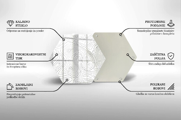 Deska szklana do kuchni Abstrakcja kształty