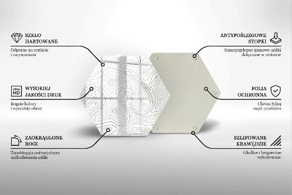 Deska szklana do kuchni Abstrakcja kształty
