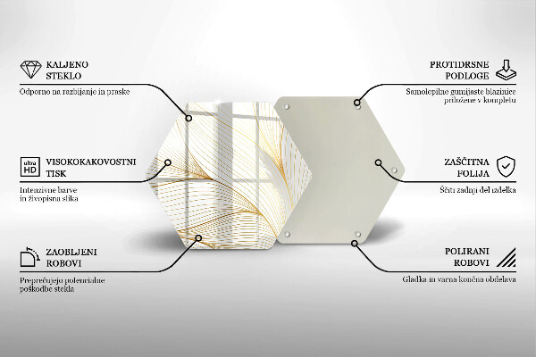 Deska szklana do kuchni Nowoczesny wzór linie