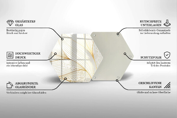 Deska szklana do kuchni Nowoczesny wzór linie