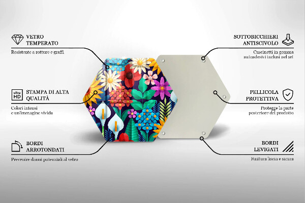 Deska szklana do kuchni Ilustracja łąka kwiaty
