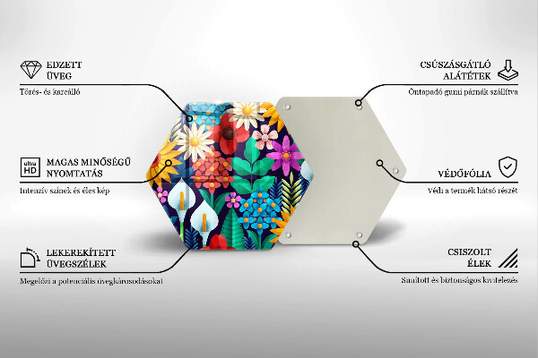 Deska szklana do kuchni Ilustracja łąka kwiaty