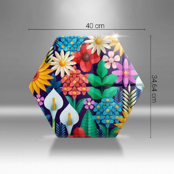 Deska szklana do kuchni Ilustracja łąka kwiaty