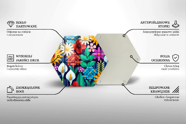 Deska szklana do kuchni Ilustracja łąka kwiaty