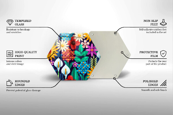 Deska szklana do kuchni Ilustracja łąka kwiaty