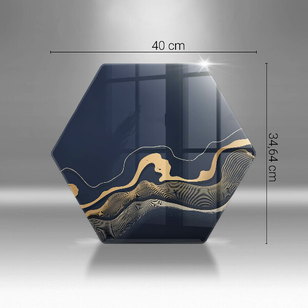 Deska szklana do kuchni Abstrakcja złote linie
