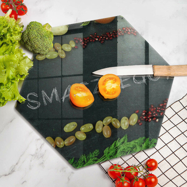 Deska szklana do kuchni Napis Smacznego!