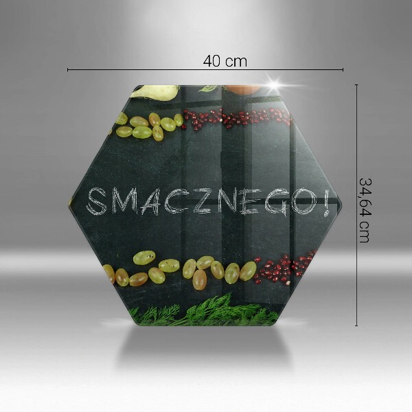 Deska szklana do kuchni Napis Smacznego!