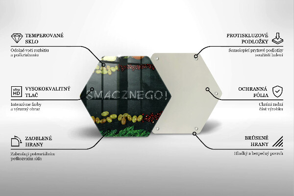 Deska szklana do kuchni Napis Smacznego!