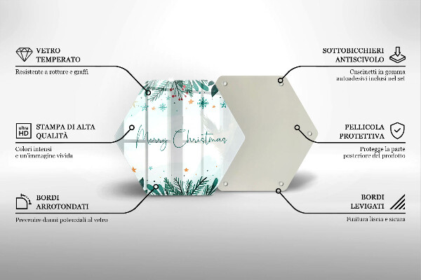 Deska szklana do kuchni Napis Merry Christmas