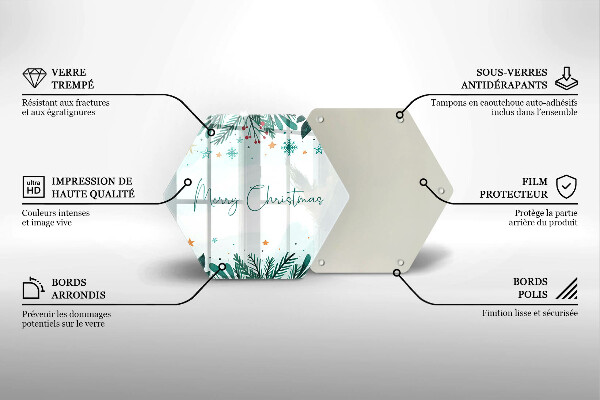 Deska szklana do kuchni Napis Merry Christmas