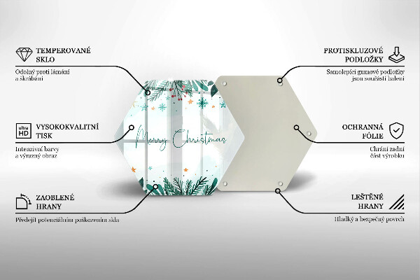 Deska szklana do kuchni Napis Merry Christmas