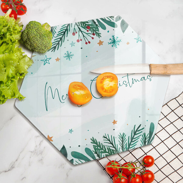 Deska szklana do kuchni Napis Merry Christmas
