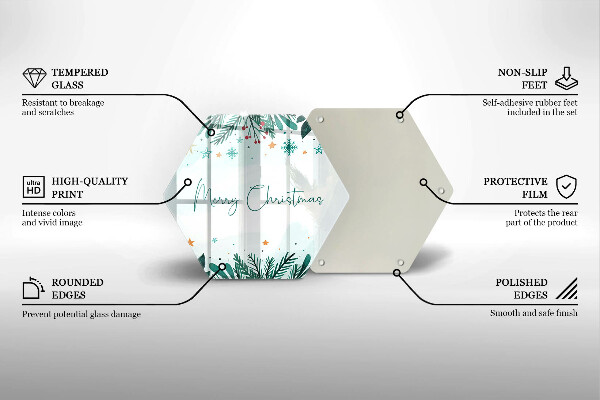 Deska szklana do kuchni Napis Merry Christmas