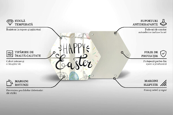 Deska szklana do kuchni Napis Happy Easter
