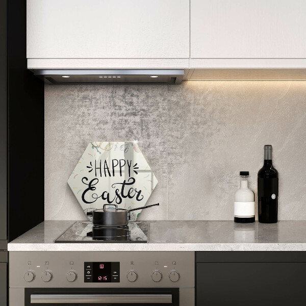 Deska szklana do kuchni Napis Happy Easter