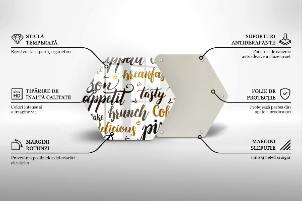 Deska szklana do kuchni Napisy Bon appetit