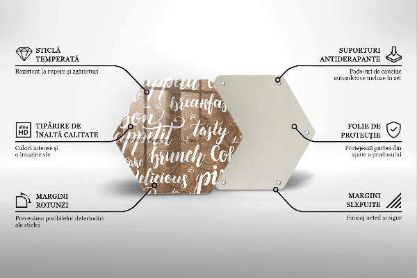 Deska szklana do kuchni Napisy Bon appetit