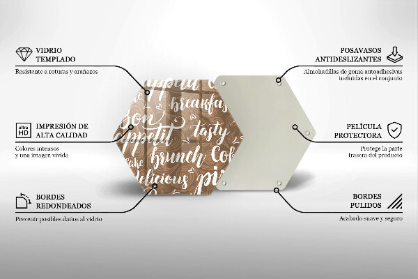 Deska szklana do kuchni Napisy Bon appetit