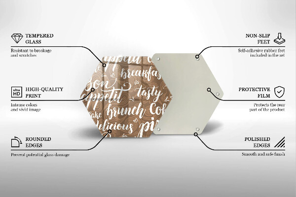 Deska szklana do kuchni Napisy Bon appetit