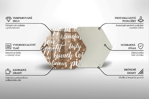 Deska szklana do kuchni Napisy Bon appetit