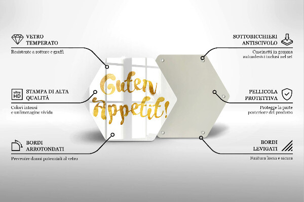 Deska szklana do kuchni Napis Guten Appetit!