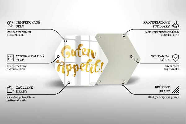 Deska szklana do kuchni Napis Guten Appetit!