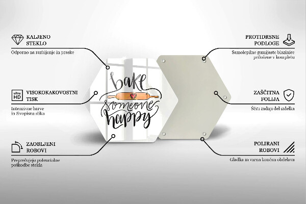 Deska szklana do kuchni Bake someone happy