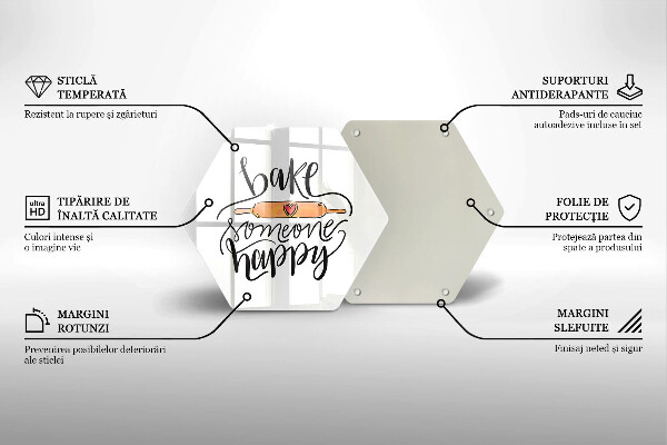 Deska szklana do kuchni Bake someone happy