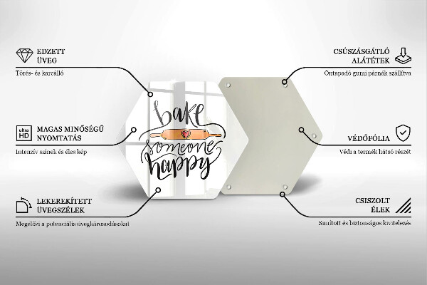 Deska szklana do kuchni Bake someone happy