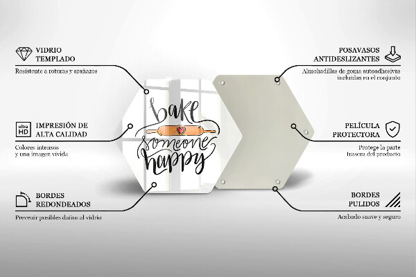 Deska szklana do kuchni Bake someone happy