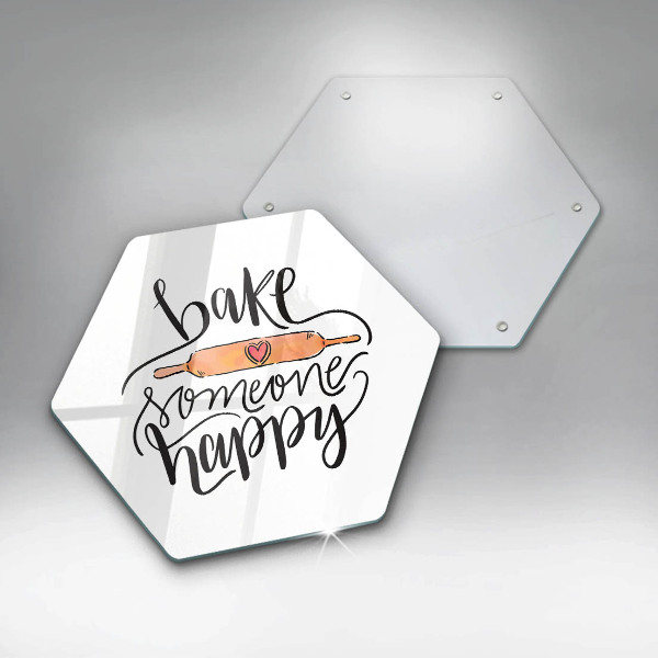 Deska szklana do kuchni Bake someone happy