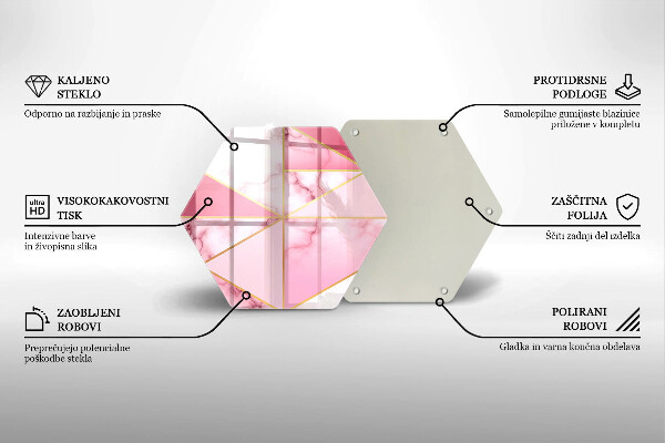 Deska szklana do kuchni Geometryczny marmur