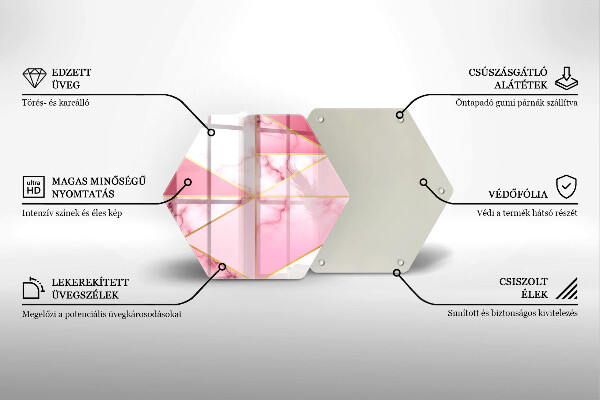 Deska szklana do kuchni Geometryczny marmur