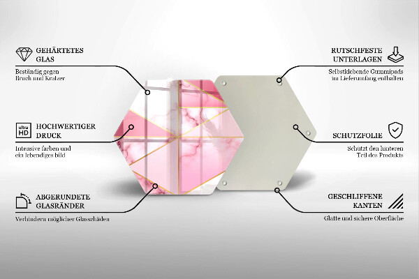 Deska szklana do kuchni Geometryczny marmur
