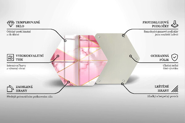 Deska szklana do kuchni Geometryczny marmur