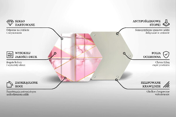 Deska szklana do kuchni Geometryczny marmur