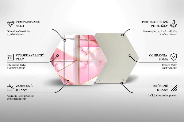 Deska szklana do kuchni Geometryczny marmur