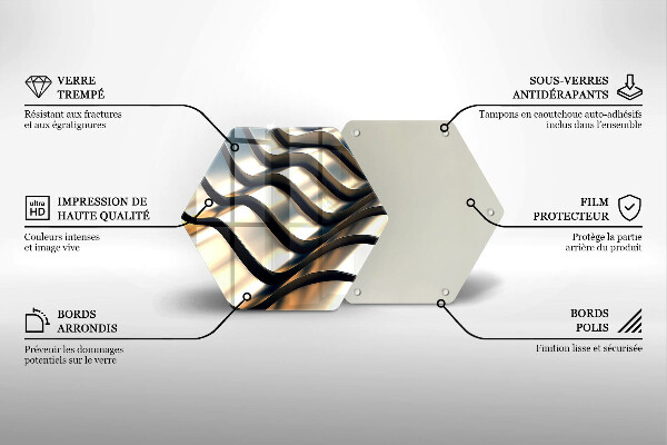 Deska szklana do kuchni Metalowe kształty 3D