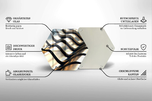 Deska szklana do kuchni Metalowe kształty 3D