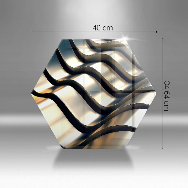 Deska szklana do kuchni Metalowe kształty 3D