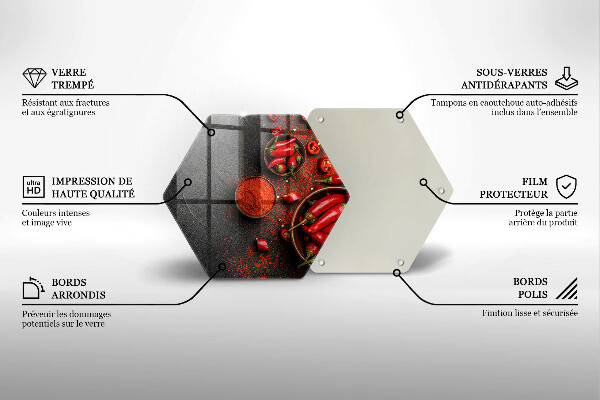 Deska szklana do kuchni Czerwone chili papryki