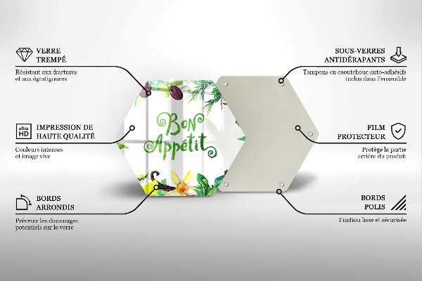 Deska szklana do kuchni Napis Bon Appetit