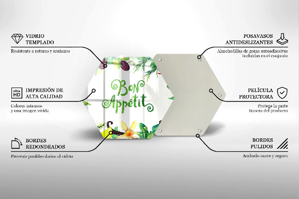 Deska szklana do kuchni Napis Bon Appetit